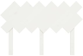 Testiera per letto bianca 122,5x3x80,5cm legno massello di pino