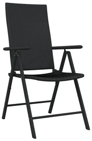 Set da pranzo per giardino 9 pz con cuscini nero