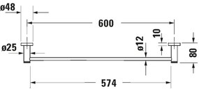Duravit 99241000 - Porta asciugamani da parete D-CODE 64,5 cm cromo lucido
