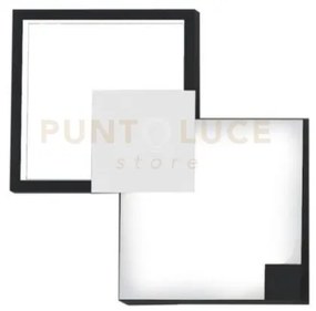 Medea-64 b lampada da parete 64cm led struttura nera e bianca in me...