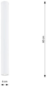 Plafoniera Moderna Faretto Marduk 1 Luce Acciaio Bianco 60 Cm