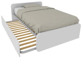 864R - Letto cameretta 120x190 1piazza e mezzo con secondo letto estraibile e testate personalizzabili.Reti incluse