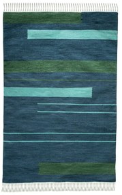 Tappeto da esterno bifacciale blu scuro in plastica riciclata , 90 x 150 cm Marlin - Green Decore