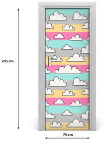 Adesivo per porta Nuvole colorate 75x205 cm