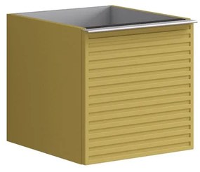 Struttura semi colonna da bagno Pixel2 cassetti laccato opaco giallo sole L 40 x H 40 x P 45.5 cm