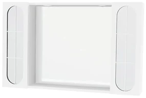 Pensile con luce Classica bianco lucido L 92 x H 57 x P 15.5 cm