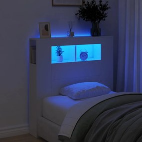 Testiera Led Bianca 100x18,5x103,5 Cm Legno Multistrato /