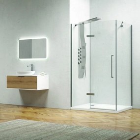 Kamalu - box doccia 80x80 anta battente vetro anticalcare 8mm altezza 200cm kt5000