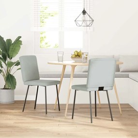 Sedie Da Pranzo 2 Pz Grigio Chiaro İn Velluto /