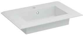 Lavabo integrale rettangolare Bellagio L 71 x H 14 x P 46 cm in ceramica bianco