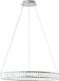 Lampadario LED neoclassico Queen cromo Ø80cm, luce con 3 temperature di colore 6000 lumen, BRILLIANT