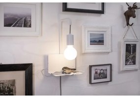 Paulmann 79812 - 1xE27/40W Lampada da parete con mensola e porta USB CALVANI 230V bianca