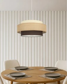 Brilagi - Lampada a sospensione su cavo RESNA 1xE27/60W/230V Ø 40 cm beige/nero