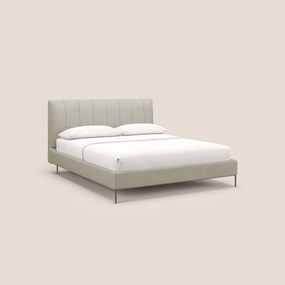 Calliope letto imbottito piedini alti completamente sfoderabile in tessuto smacchiabile T17 panna