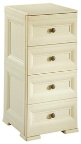 Cassettiera a colonna 4 cassetti, L 47 x P 40 x H 85.5 cm beige e