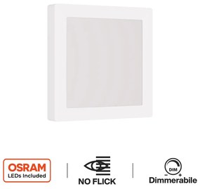 Plafoniera LED Quadrata 20W 2.000lm no Flickering 225x225mm OSRAM LED - Dimmerabile Colore Bianco Caldo 3.000K