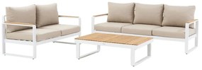 Salotto da giardino Persea NATERIAL antracite con cuscini in poliestere beige per 5 persone