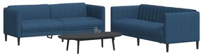 Set Di Divani 2 Pz Blu İn Tessuto /