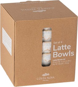 Ciotole bianche in gres in set di 4 pezzi ø 15 cm Latte - Costa Nova
