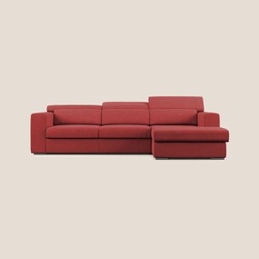 Vegas divano angolare con poggiatesta reclinabili in microfibra impermeabile T11 rosso