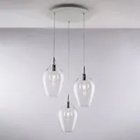 Lampadario Moderno Ares Trasparente 3 Luci E27