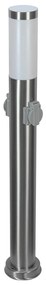 Paletto da giardino con Doppia Presa Corrente 80cm Acciaio Inox E27 Colore Inox