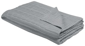Coperta cotone grigio chiaro 110 x 180 cm ANAMUR Beliani