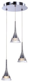 Lampadario Sospensione Piccolo Moderno Gioiello Metallo Cromo Vetro Led 18W