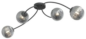 Lampadario a plafone VIBRA 4xE14/10W/230V nero/grigio