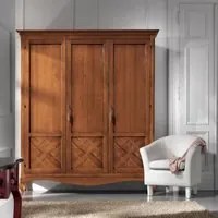 Armadio classico 3 porte intarsiate legno bassano 190x62x220 - Mobili 2G