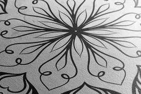 Stampa su tela – Mandala etnica astratta in bianco e nero