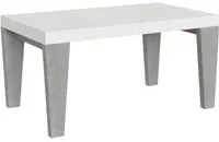 Tavolo allungabile 90x160/264 cm Spimbo Mix piano Bianco Frassino - - Bianco Frassino/Cemento