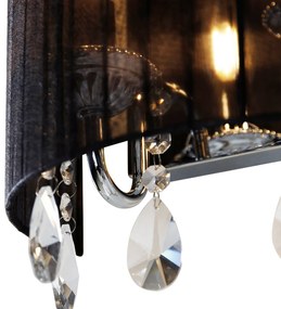 Set di 2 lampade da parete cromate con paralume nero - Ann-Kathrin 2