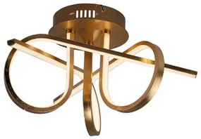 Plafoniera LED glamour Joy, dorato, luce naturale NOVECENTO