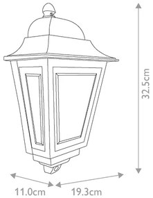 Elstead DECO-LANE7-BLACK -Applique da esterno DECO LANE 1xE27/60W/230V IP44