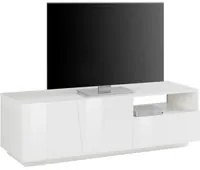 Mobile Porta Tv Moderno 150x43x46cm - GALAXIA Colore: bianco laccato lucido