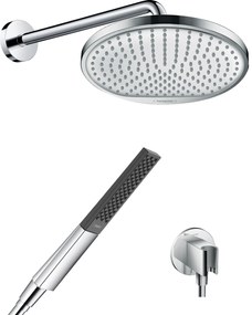 Hansgrohe Crometta  Set soffione doccia tondo con braccio doccetta supporto e flessibile 125 cm cromo