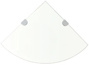 Scaffali Angolari 2 Pz Supporti Cromati E Vetro 35x35 Cm /