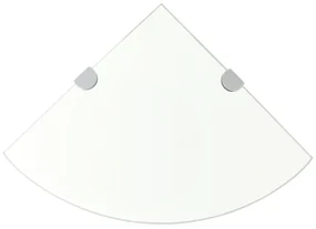 Scaffali Angolari 2 Pz Supporti Cromati E Vetro 35x35 Cm /