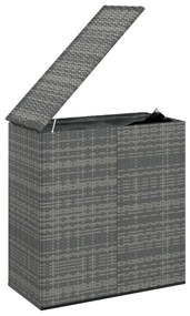 Contenitore da giardino in rattan pe 100x49x103,5 cm grigio