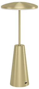 Lampada Da Tavolo Moderna Piccola Acciaio Ottone Spazzolato Led Integrato 2,8W