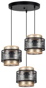 Lampadario a sospensione con filo GABI 3xE27/60W/230V oro/nero diametro 45 cm