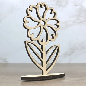 Fiore 3D decorativo in legno - Grande