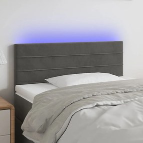 Testiera A Led Grigio Scuro 80x5x78/88 Cm İn Velluto /