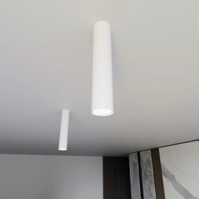 Plafoniera Moderna Faretto Marduk 1 Luce Acciaio Bianco 30 Cm