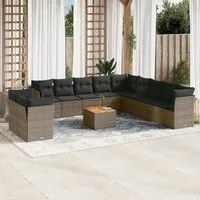 Set Divani da Giardino 12 pz con Cuscini Grigio in Polyrattancod mxl 111605