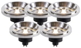 Set di 5 lampade LED GU10 dimmerabili AR111 11W 810 lm 2700K