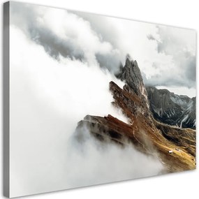 Quadro su tela, Mountain Peak tra le nuvole  Dimensioni Tappeti 60x40