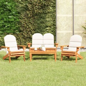 Set Salotto Da Giardino Adirondack 4pz Legno Massello Di Acacia /