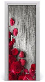 Poster adesivo per porta Rose rosse 75x205 cm